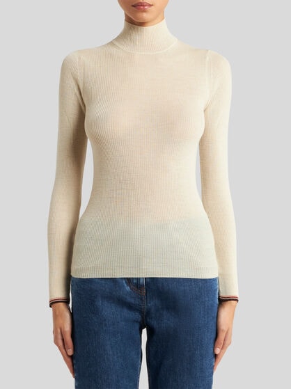 WOOL JACQUARD TURTLENECK SWEATER