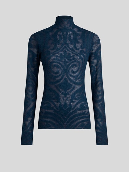 KNIT JACQUARD TURTLENECK