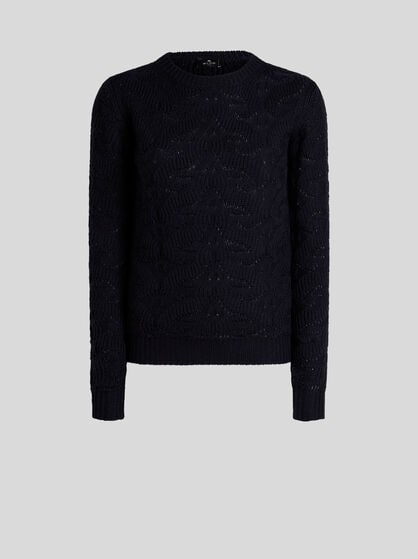 WOOL-BLEND SWEATER WITH PAISLEY DETAILING