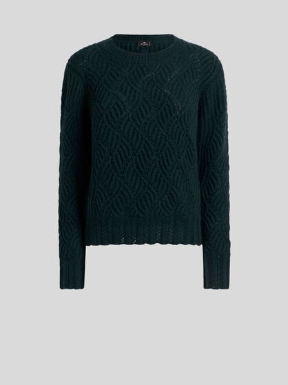 CASHMERE SWEATER WITH PERFORATED MOTIF