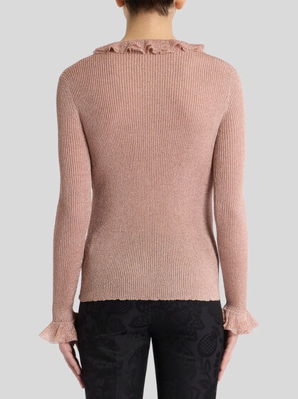 METALLIC TOP WITH FLOUNCES