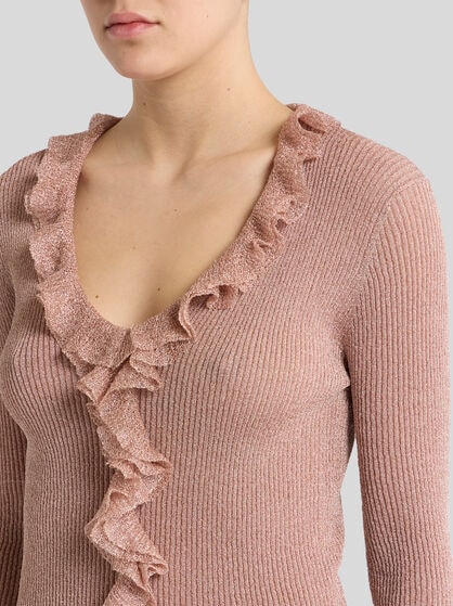 METALLIC TOP WITH FLOUNCES