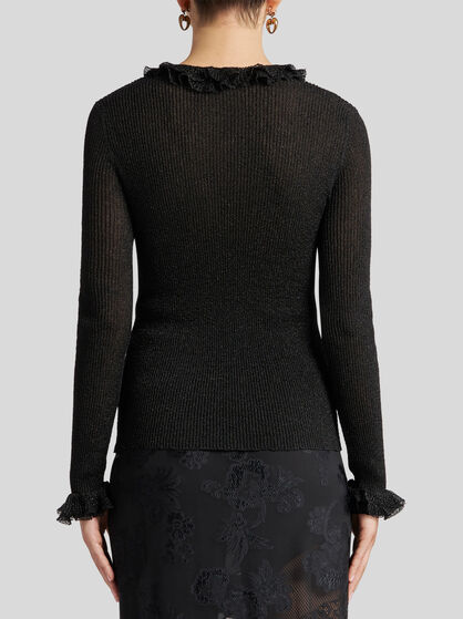 METALLIC TOP WITH FLOUNCES