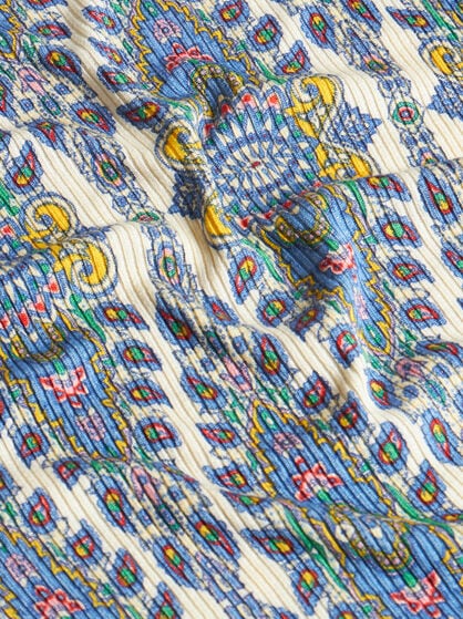 SILK-BLEND MEDALLION AND PAISLEY SWEATER