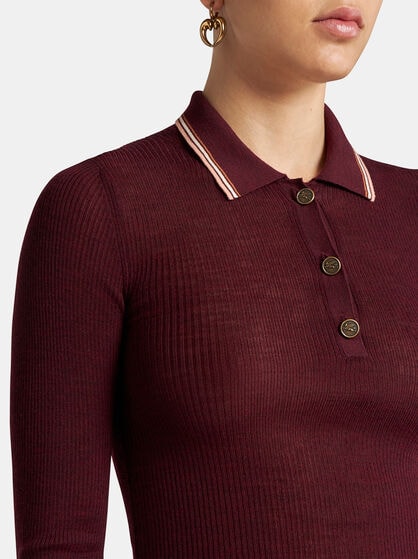 KNIT WOOL JACQUARD POLO SHIRT