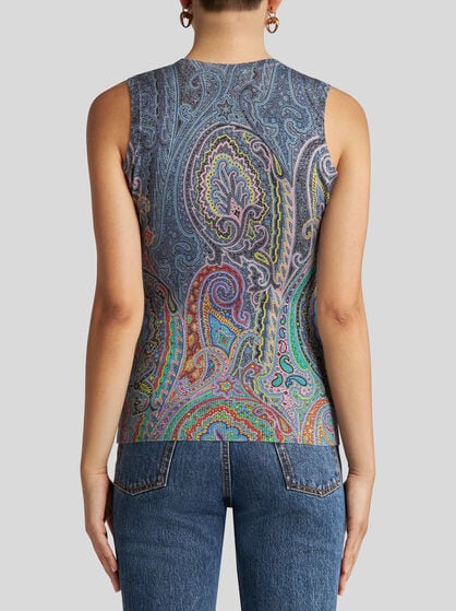 PAISLEY SILK AND CASHMERE TOP