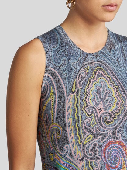 PAISLEY SILK AND CASHMERE TOP