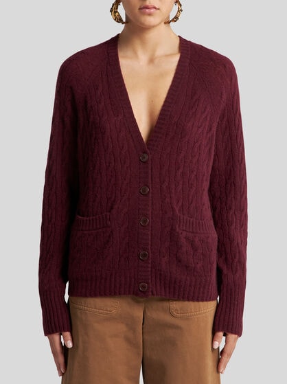 CABLE-KNIT CASHMERE CARDIGAN
