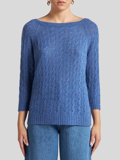 CASHMERE SWEATER WITH THREE-QUARTER SLEEVES