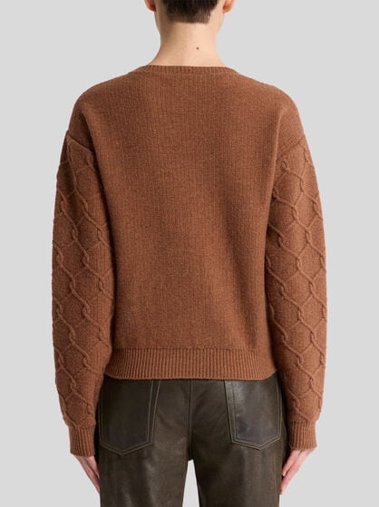 WOOL SWEATER WITH FLORAL EMBROIDERY
