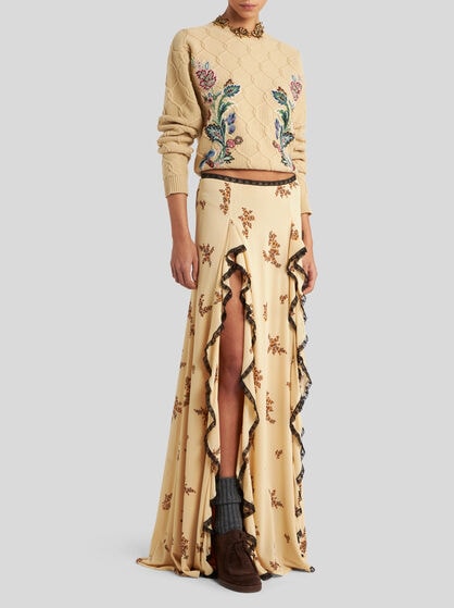 WOOL AND CASHMERE JUMPER WITH EMBROIDERY
