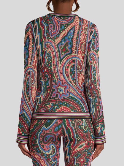 MULTICOLOURED PAISLEY JACQUARD SWEATER