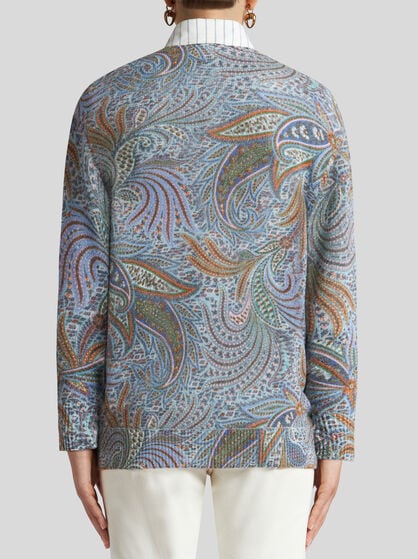 WOOL SWEATER WITH FOLIAGE MOTIF