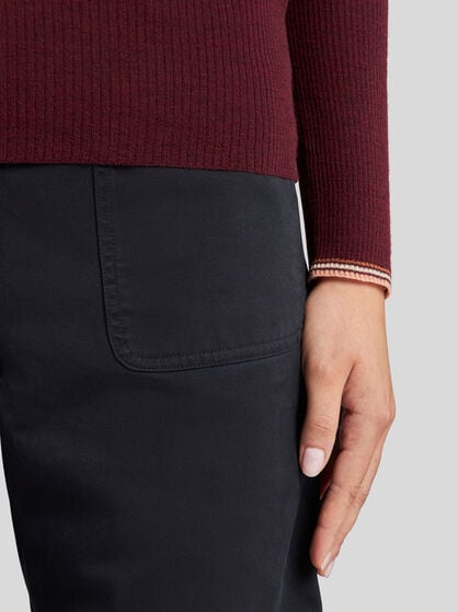 WOOL JACQUARD V-NECK SWEATER
