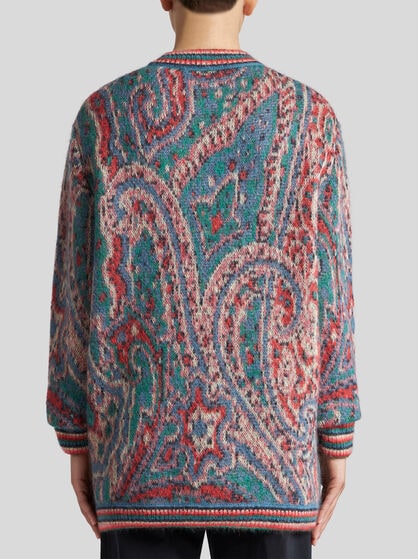 MOHAIR MAXI CARDIGAN WITH PAISLEY MOTIF