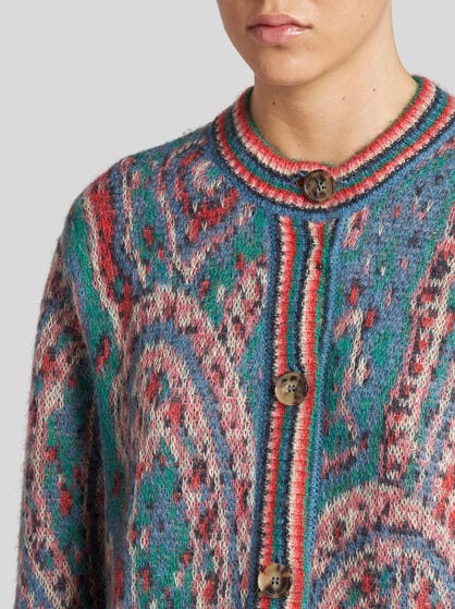 MOHAIR MAXI CARDIGAN WITH PAISLEY MOTIF