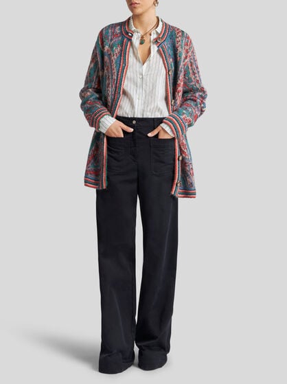 MOHAIR MAXI CARDIGAN WITH PAISLEY MOTIF