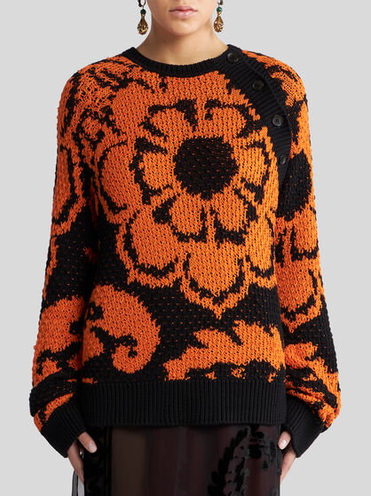 FLORAL JACQUARD SWEATER