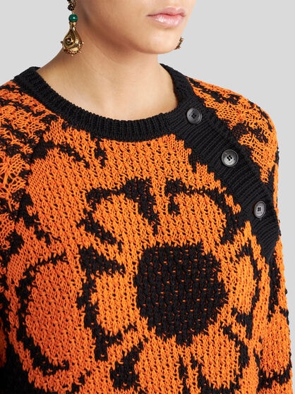 FLORAL JACQUARD SWEATER