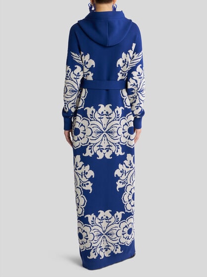 LONG FLORAL JACQUARD CARDIGAN