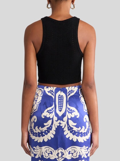 KNIT CROP TOP WITH PUNCHED DETAIL