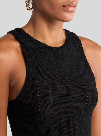 KNIT CROP TOP WITH PUNCHED DETAIL