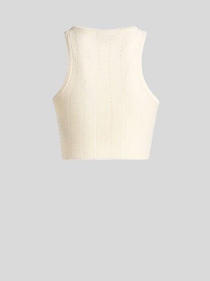 KNIT CROP TOP WITH PUNCHED DETAIL
