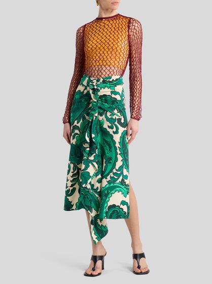 MESH-EFFECT LONG-SLEEVED SWEATER