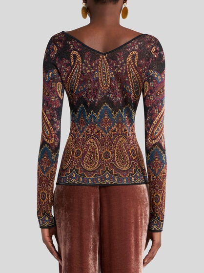 PAISLEY JACQUARD SWEATER
