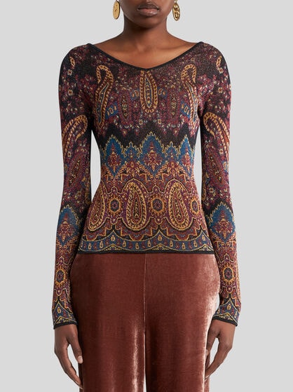 PAISLEY JACQUARD SWEATER