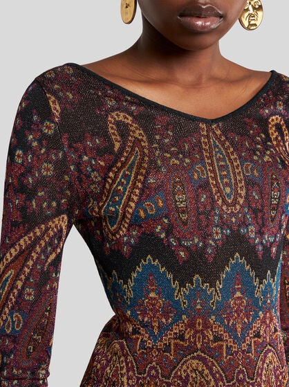 PAISLEY JACQUARD SWEATER
