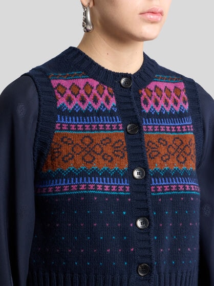 WOOL JACQUARD WAISTCOAT