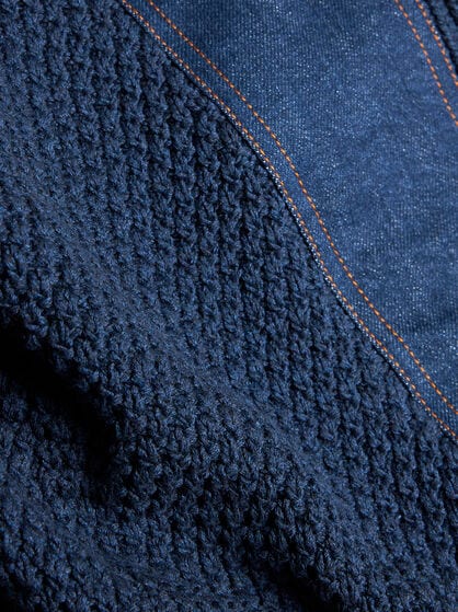 CARDIGAN WITH ZIP AND DENIM INSERTS