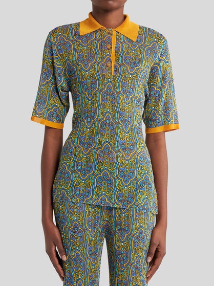KNIT POLO SHIRT WITH PRINT