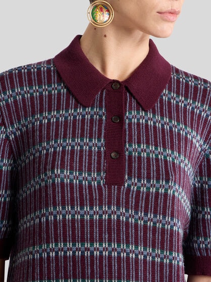 WOOL-BLEND JACQUARD POLO SHIRT