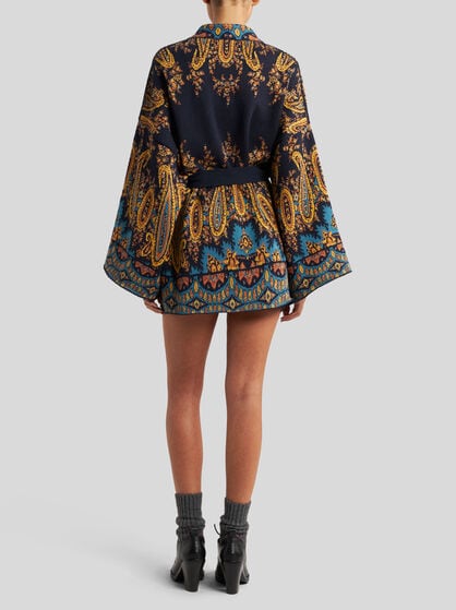 JACQUARD KESA ROBE WITH BELT