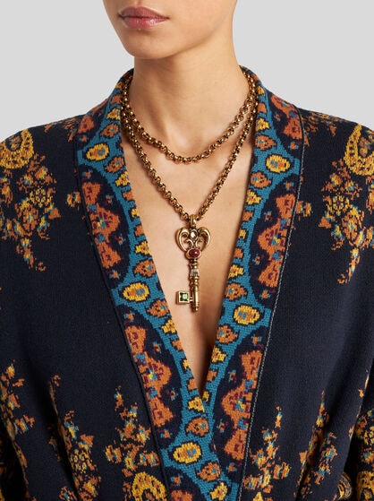 JACQUARD KESA ROBE WITH BELT