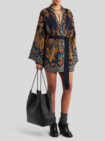 JACQUARD KESA ROBE WITH BELT