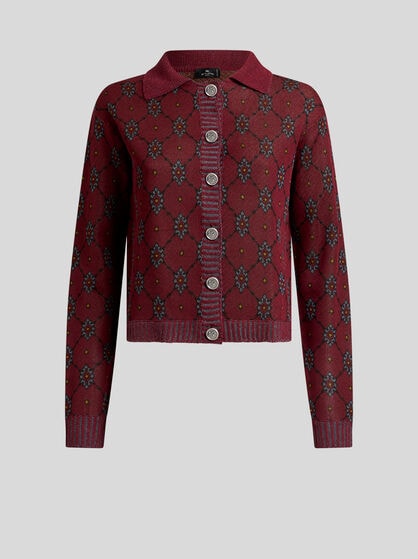CARDIGAN WITH TIE-STYLE MOTIF