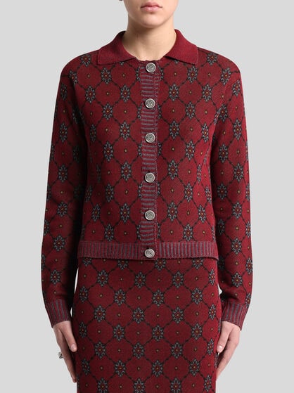 CARDIGAN WITH TIE-STYLE MOTIF