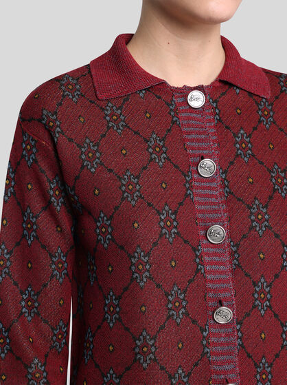 CARDIGAN WITH TIE-STYLE MOTIF