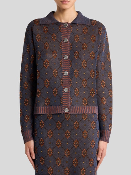CARDIGAN WITH TIE-STYLE MOTIF