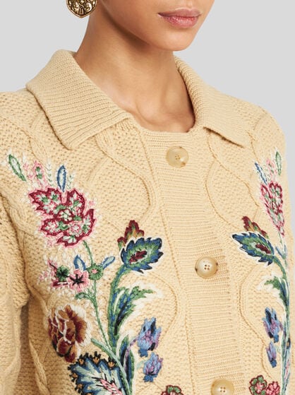 WOOL AND CASHMERE CARDIGAN WITH EMBROIDERY