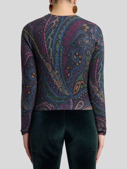 PAISLEY WOOL AND CASHMERE CARDIGAN