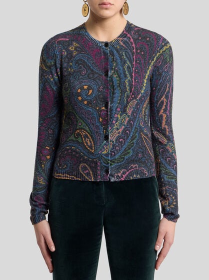PAISLEY WOOL AND CASHMERE CARDIGAN