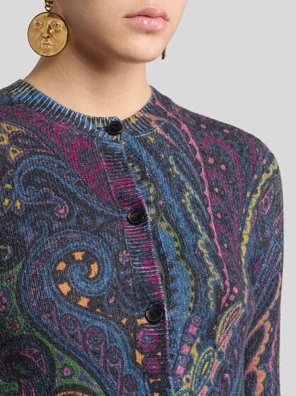 PAISLEY WOOL AND CASHMERE CARDIGAN