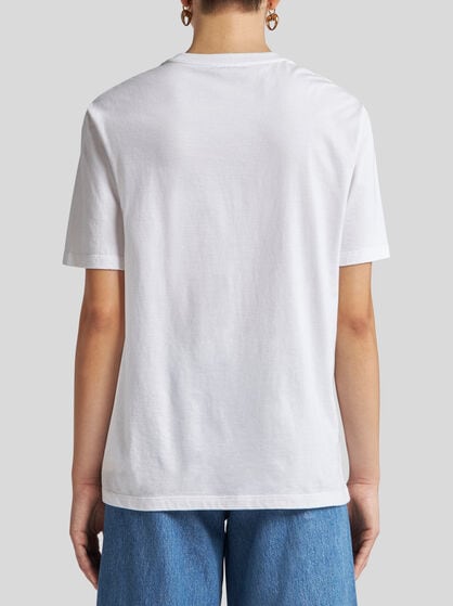 COTTON T-SHIRT WITH PRINT AND EMBROIDERY