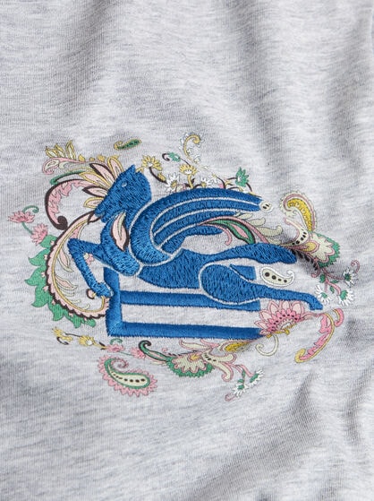 T-SHIRT WITH EMBROIDERED PEGASO AND MONOGRAM