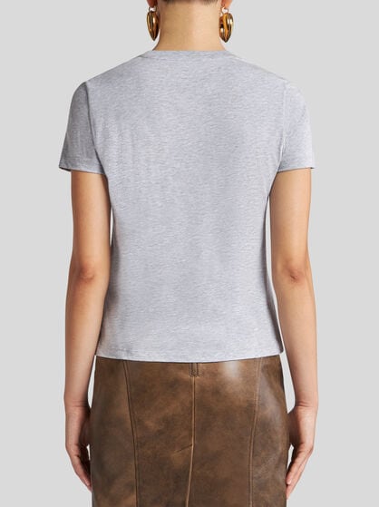 T-SHIRT WITH EMBROIDERED PEGASO AND MONOGRAM