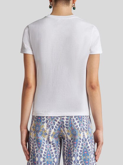 T-SHIRT WITH EMBROIDERED PEGASO AND MONOGRAM